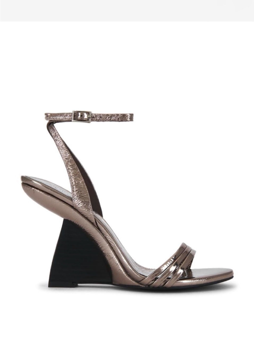 Jeffrey Campbell Metallic Bronze Ankle-Strap Wedge Sandals